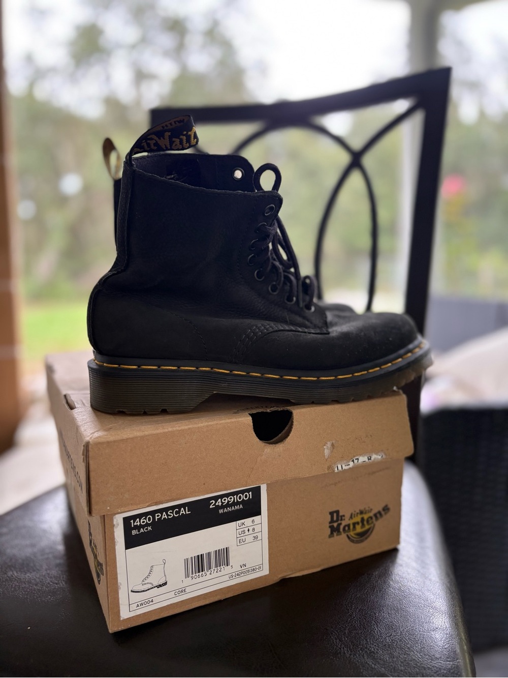 Dr. Martens 1460 Pascal Black Leather Lace-Up Boots